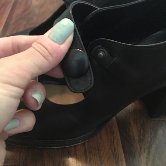 MARE Maryjane Italian Leather Peep Toe Block Heel - Picture 4 of 11